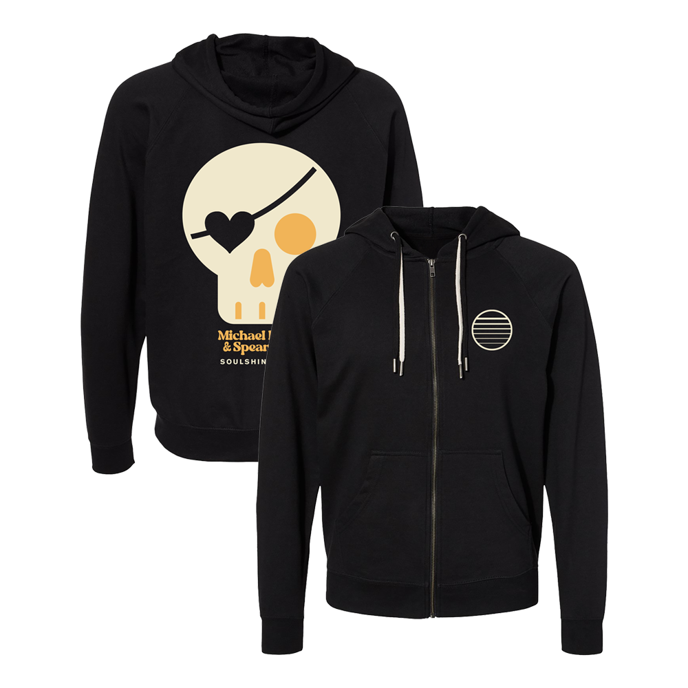 Michael Franti - Work Hard Skull Zip Up Hoodie
